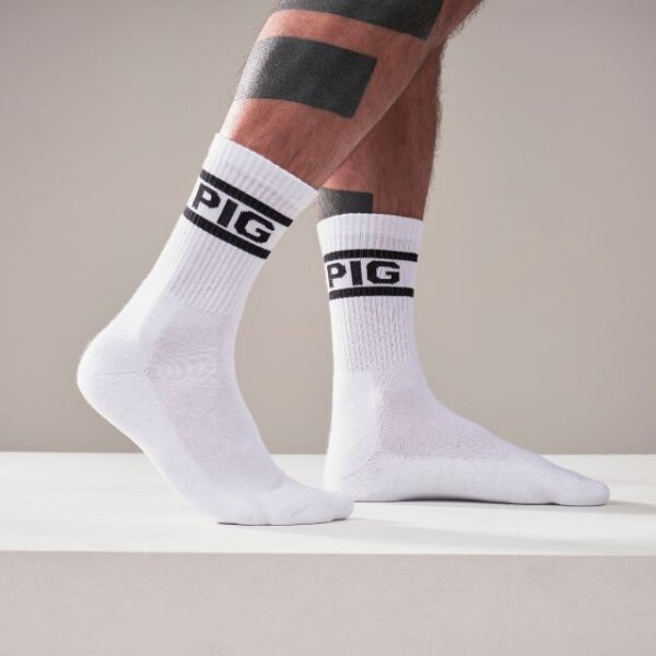 Mister B - Crew Socks Pig - 2-Pack - weiß